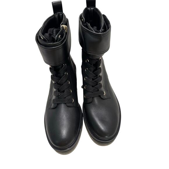 KATE SPADE New York Joplin New $328 Lug Sole Black Leather Lace-up Boot Size 6B - Picture 2 of 10